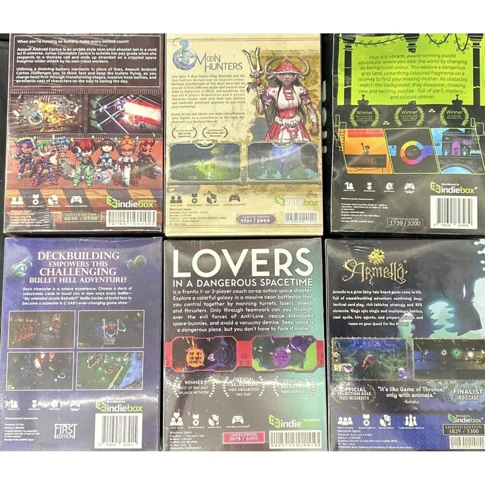 6 IndieBox PC Game Bundle Limited Edition Big Box Sealed Collection Lot